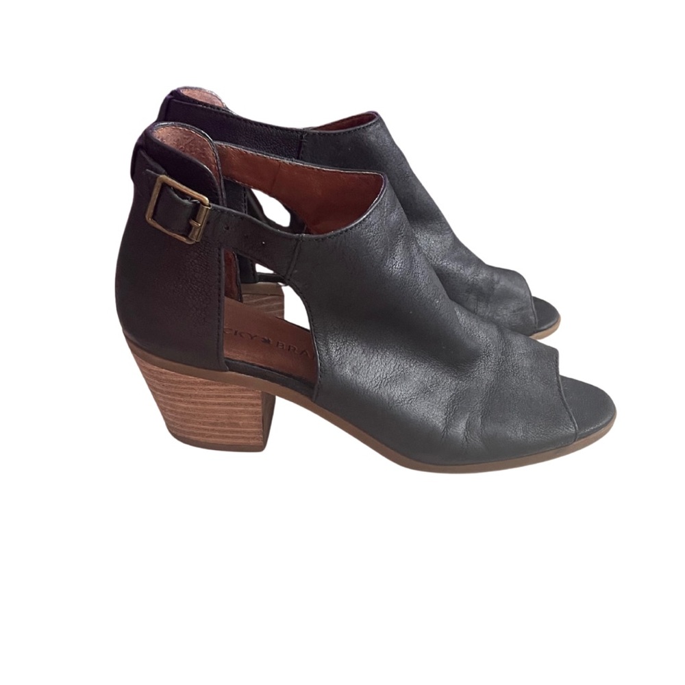 Lucky Brand Barimo Open Toe Leather Bootie